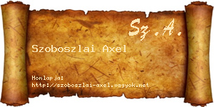 Szoboszlai Axel névjegykártya